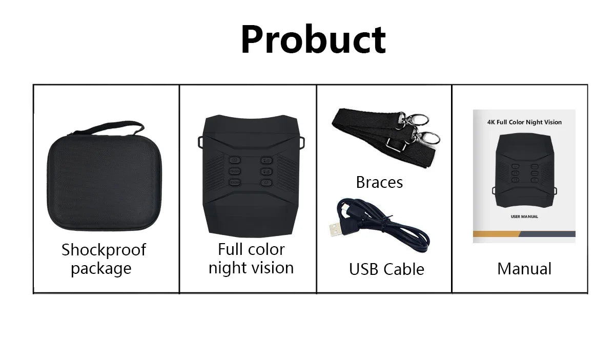 4K 60MP 3Inch Large Screen  8X Zoom NV6000 Full Color Night Vision Instrument  Googles Binocular Take Photo&Video Digital Camera