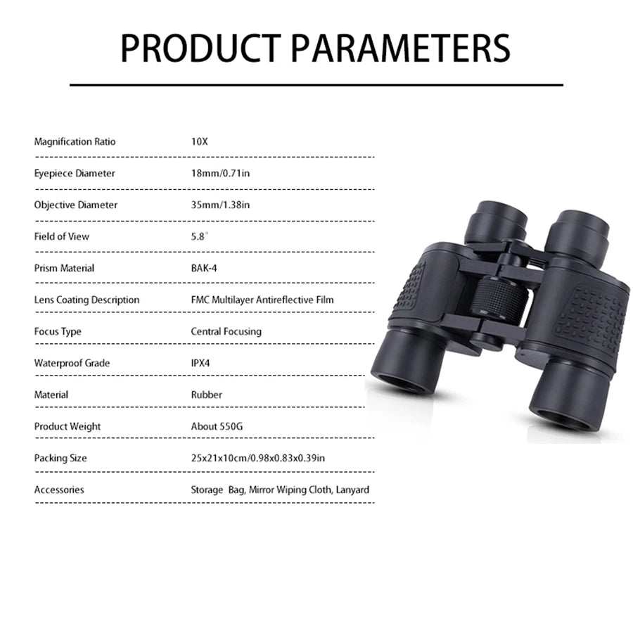Binoculars 80X80 High Magnification Professional Binoculars HD Portable Binoculars for Hunting Outdoor Camping Trips