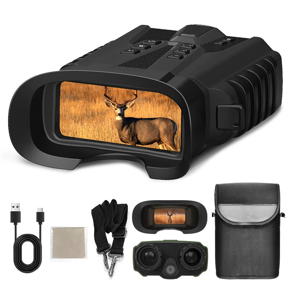 Night Vision Binoculars for Adults with Full Color Night Vision Backlit Buttons 4x Optical Zoom 8x Digital Zoom 250-300m Viewing