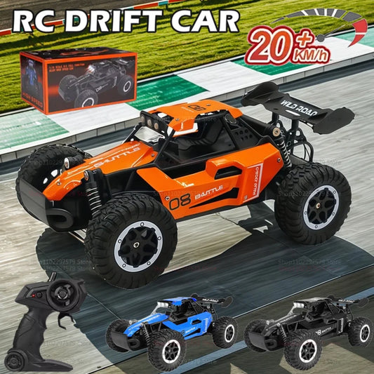 RC Cars 1:16 Remote Control Car 20 Km/h 2WD All-Terrains Electric LED Lights Off-Road Outdoor Vehicle Truck Toys for Kids Adults