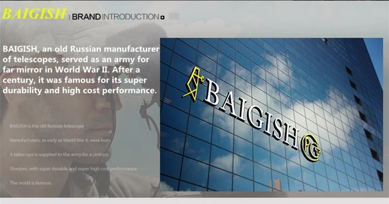 Professional Binoculars Baigish 8x30 10x40 10x50 12x4515x60 20x50 8-24x40 Powerful Military Telescope Long Range Monocular BAK4