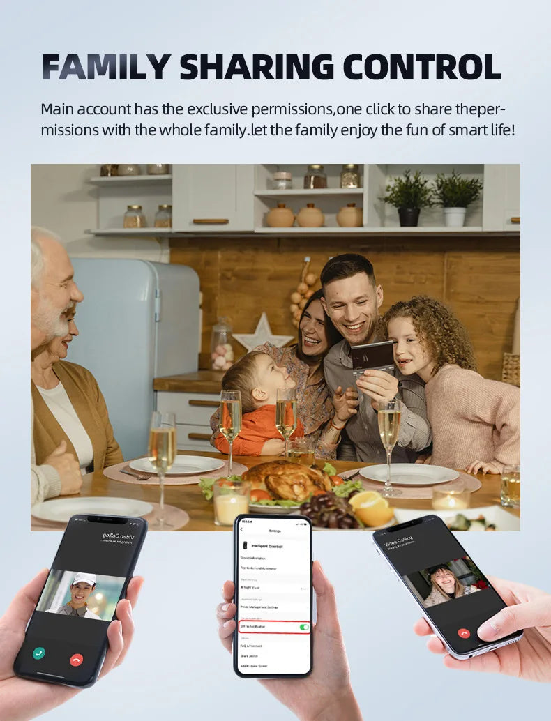 Smart Doorbell Ring Door Camera Infrared Night Viewing WiFi Wireless Video Bell Camera Rechargeable Video Intercom Doorbell