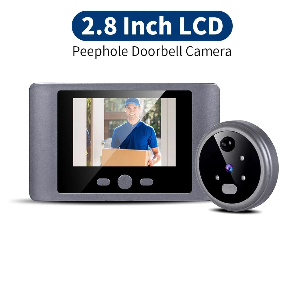 Wireless Home Security Peephole Video Doorbells 480P Digital Door Peepholes with Camera Mic Support Video Record No APP No Wifi