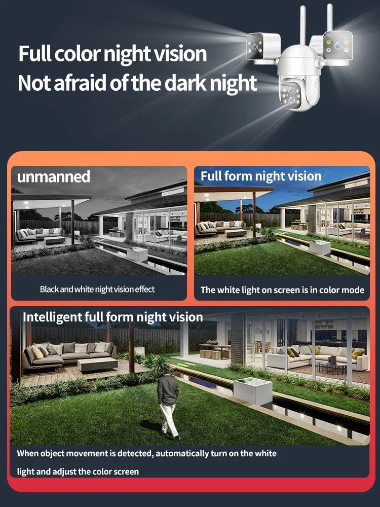 Security Camera 10X Zoom Three Lens WIFI Wireless Outdoor 6K 12MP AutoTracking IP Camera PTZ CCTV Video Surveillance IPC360Home