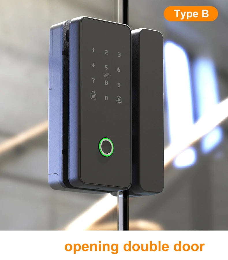 TYSH Fingerprint Smart Door Lock Digital Electronic Lock Glass Door Lock Front Door Wifi Smart Lock Door Tuya Smart Home