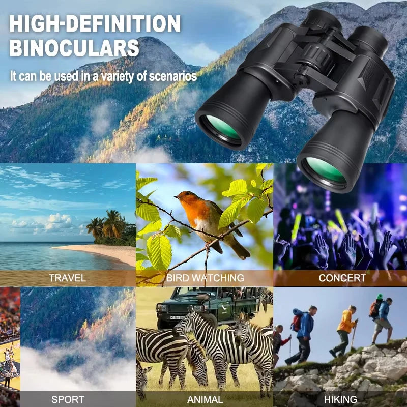 20X50 Binoculars for Adults High Powered Professional Binoculars with FMC Lens Central Focus Ideal for Bird Watching