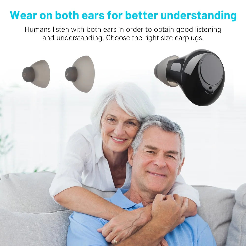 Magnetic Noise Cancellation Audiphone Invisible Wireless Loudspeaker Sound Amplifier Touch Control Earbuds For Hard of Listening