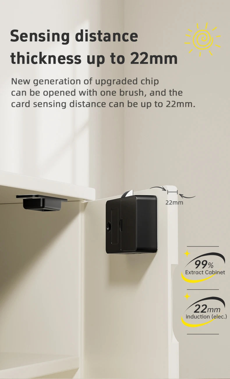 Smart Wood Door Lock Invisible Electronic Lock RFID Card NFC Unlock Keyless Mailbox Cabinet Locker Furniture Drawer Smart Locks