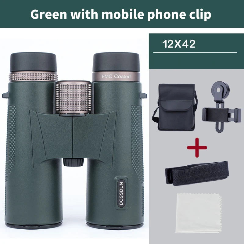 12x42 HD Professional Binoculars with ED Lens BAK4 Prism Waterproof Metal Body for Birdwatching Hunting Camping Travel Outdoor