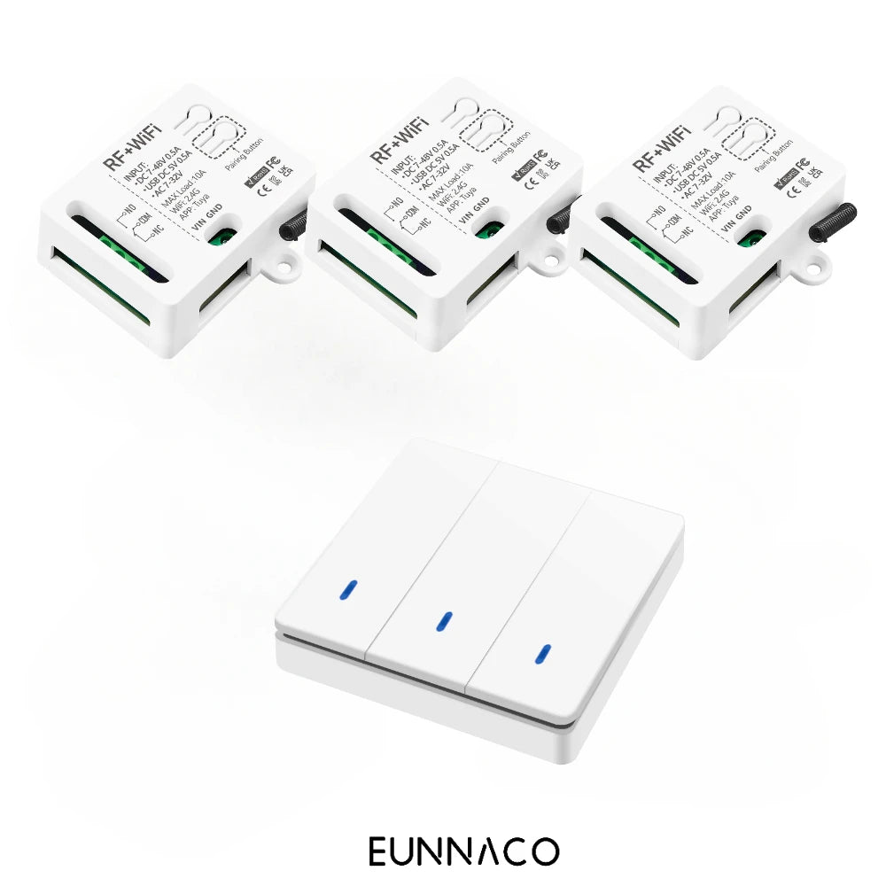 Smart home WiFi RF Wireless Remote Control light Switch Dry Contact Relay DC 12V 24V for universal garage door Electronic lock