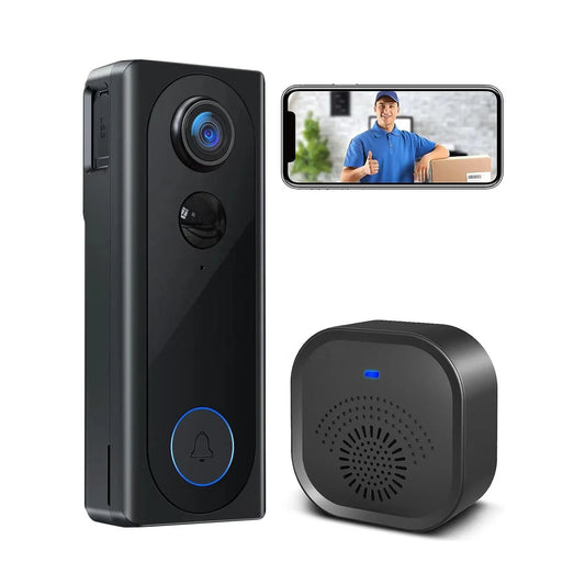 2MP 1080P Wireless WIFI Doorbell With Indoor  Chime 145Degree Wide Angle Video Door Phone Visual Door Peephole Viewer