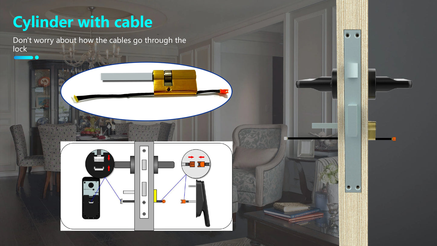 Easy Replacement Cylinder Smart Lock APP TTlock Bluetooth Fingerprint Password NFC Unlock Auto Lock/ Unlock With Battery Z-18