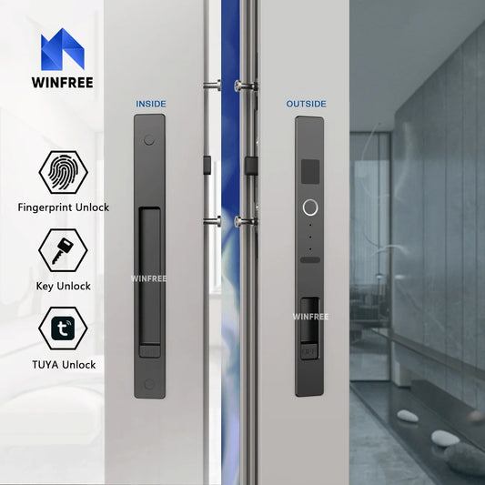 Sliding Door Smart Lock Biometric Fingerprint Lock Tuya Smart Home Bluetooth Remote Control