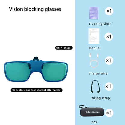 Vision reaction Glasses for Myopia Person, Clip storbe Glasses, Head up Training, Vision reaction