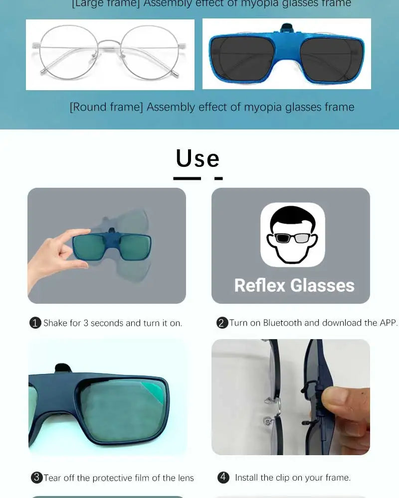 Vision reaction Glasses for Myopia Person, Clip storbe Glasses, Head up Training, Vision reaction