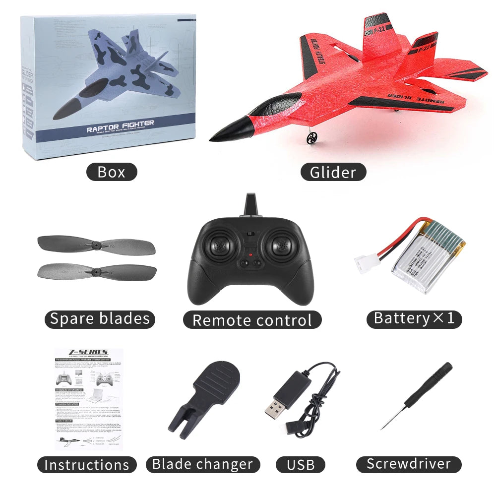 F22 RC Plane 2.4G 2CH EPP Foam Remote Control Fighter Fixed Wingspan Glider Outdoor RTF RC drone Airplane Toys Gifts