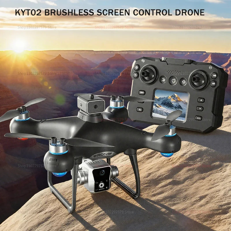 2025 New KY102 Drones With Screen 8K Dual Camera Brushless Optical Flow Localization Intelligent 360°Obstacle Avoidance RC Toys