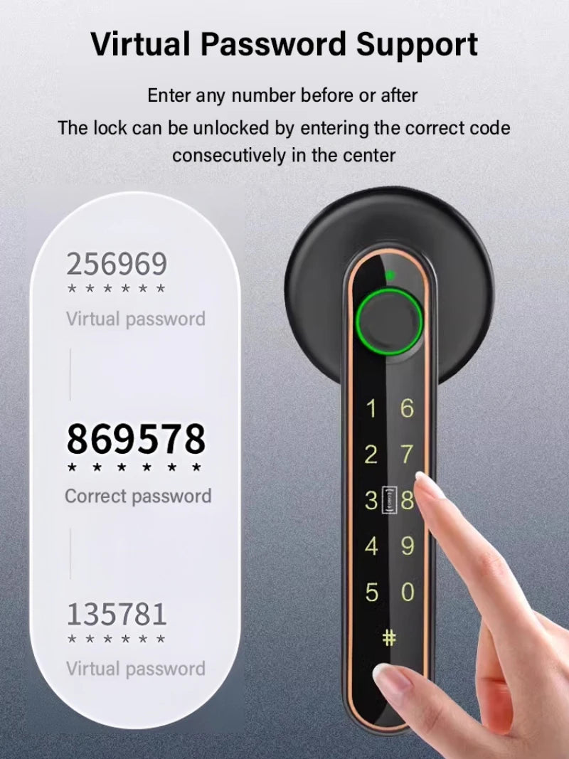 Smart Life App Wifi Remote Control Smart Fingerprint Password Rfid Ic Card Lock Dead Bolt For Indoor Home Wooden Metal Door