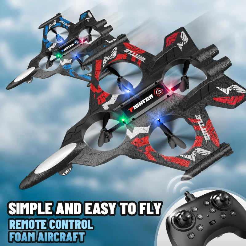 RC Airplane 2.4G EPP Foam Remote Control Plane Drone Kid-Friendly Hobby Fighter Jet Glider Toy for Boys Girls Birthday Gift