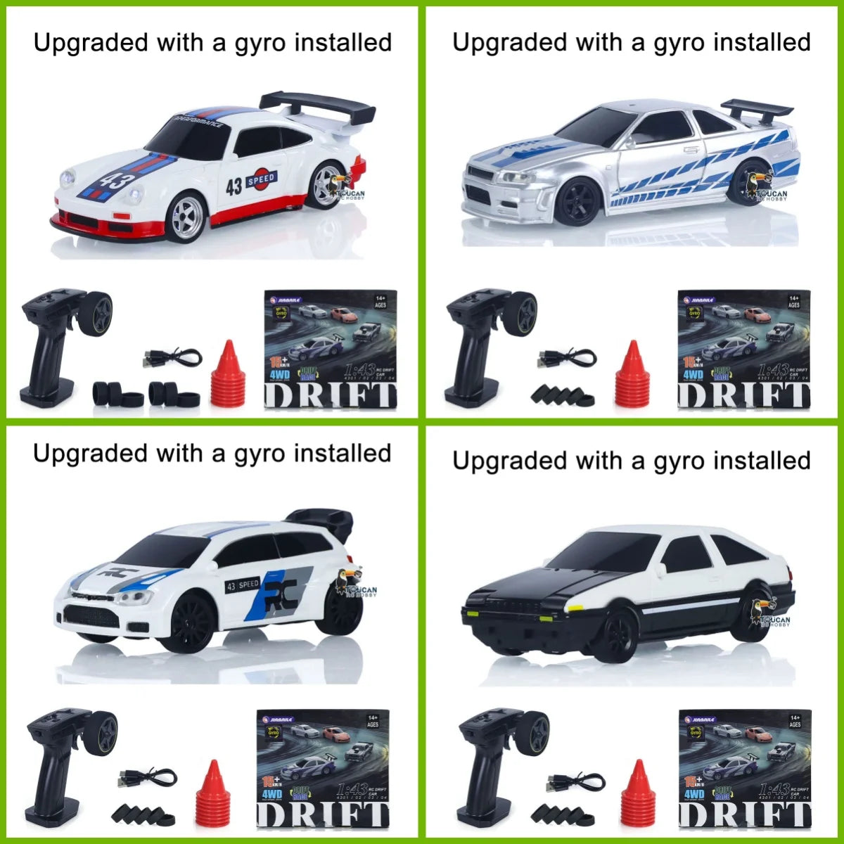 RC Car 1/43 RTR 4WD Four-wheel Drive Radio Control High Speed Model 2.4G Racing Drifting Cars Toy Model Birthday Gifts