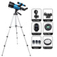 ALLFOCUS 150X Astronomical Telescope , 70mm Aperture Refractor Portable Travel Telescope with Phone Adapter &Wireless Remote