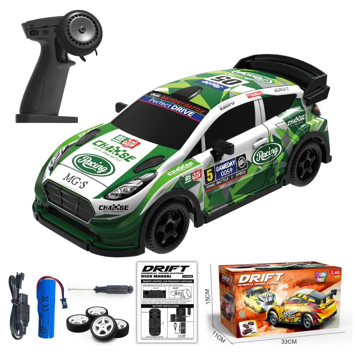 Rc Cars Drift Racing 1:18 High Speed Radio Control Car Remote Control Car 2.4G Wireless Colorful Light Portable Toys for Boys
