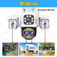 Security Protection 8K WiFi Camera Outdoor Four Lens Triple Screen 10X Zoom 360° CCTV Surveillance Ai Yoosee 16MP Security Cam