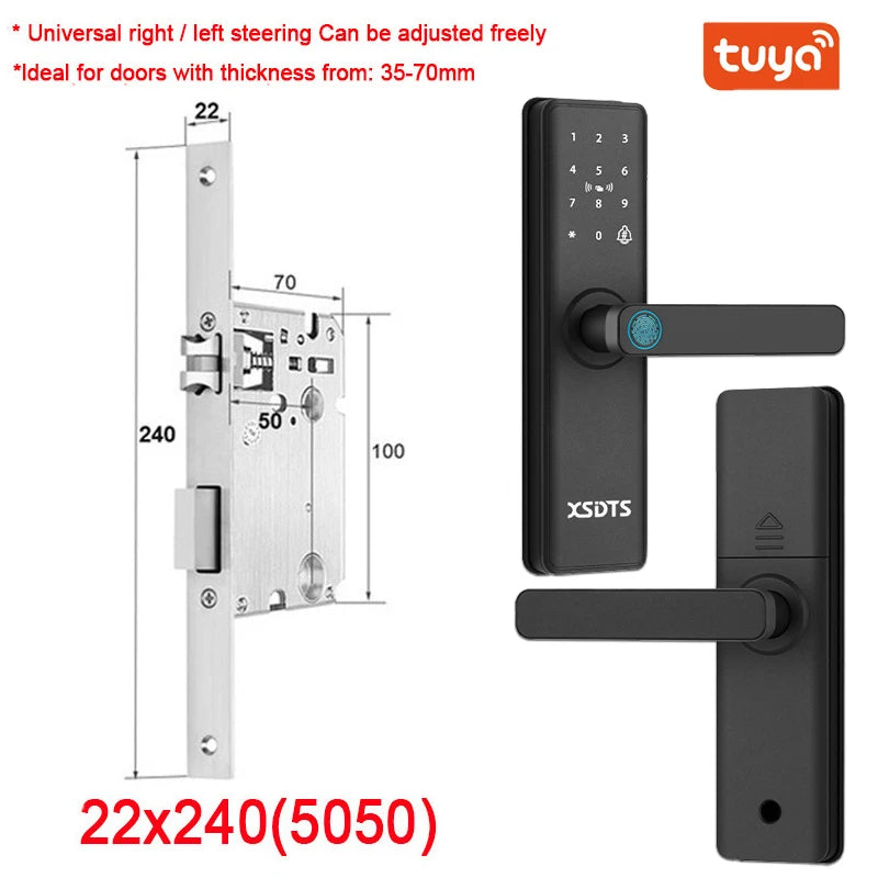 New Smart Door Lock With Tuya APP Digital Electronic Lock Smart Home Wooden Door Lock Biometric Fingerprint