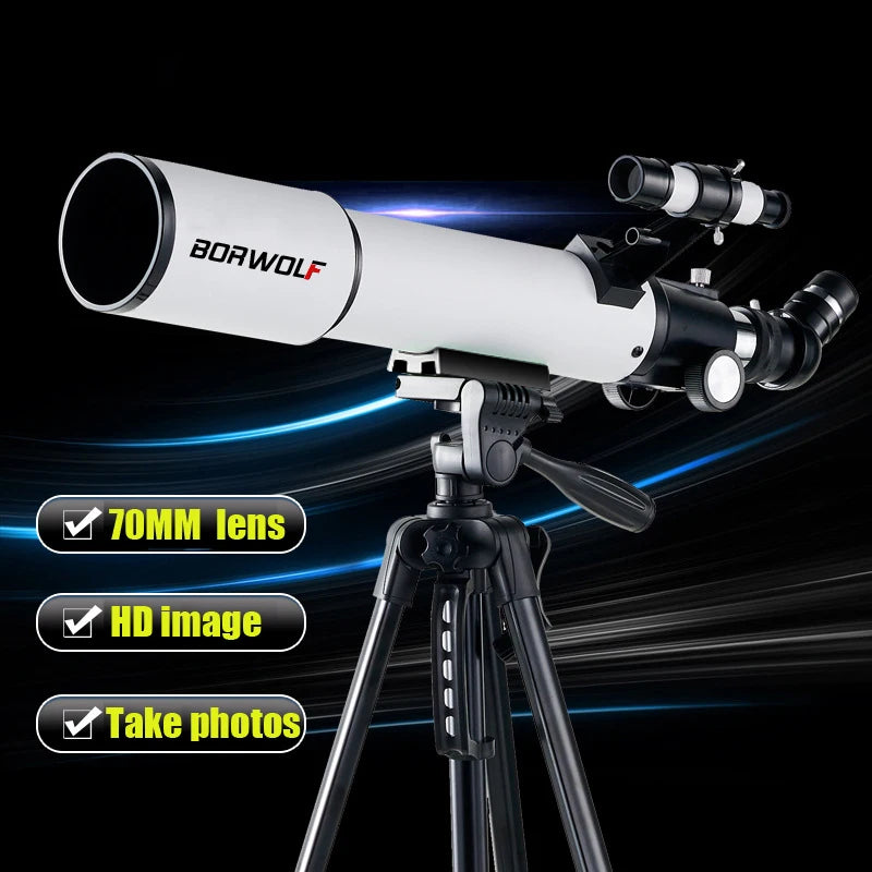BORWOLF 70500 Professional Astronomical Telescope 375X Monocular  70MM  Large-Aperture  for Stargazing Bird Watching Moon