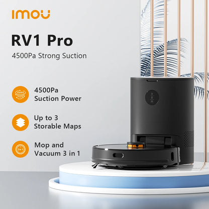 IMOU RV1 Pro Strong Suction Robotic Vacuum Cleaner Robot Self-empty Sweeper Aspirador Friegasuelos Home Appliance