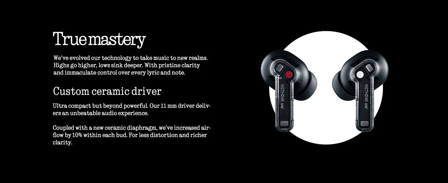 New Arrival! Nothing Ear (3) Earphones 45dB ANC Hi-Res Audio with LDAC&LHDC 11mm Ceramic Driver Support 8-Band EQ Global Version