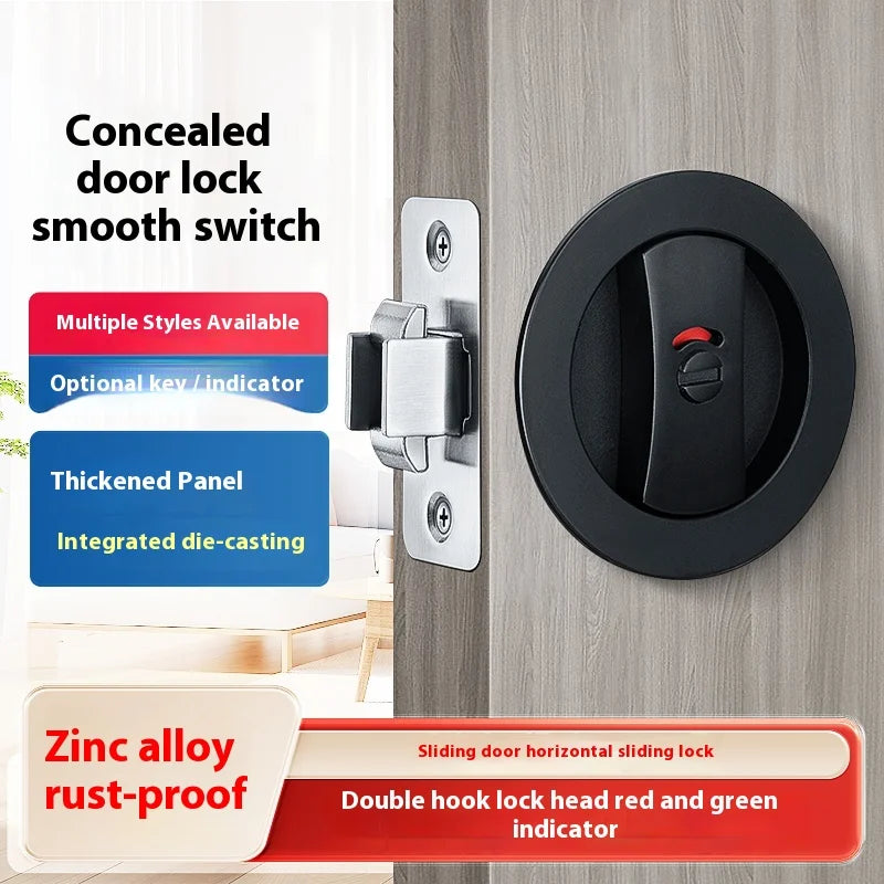 Slider door lock; square sliding door lock for home bedroom and bathroom with double hooks