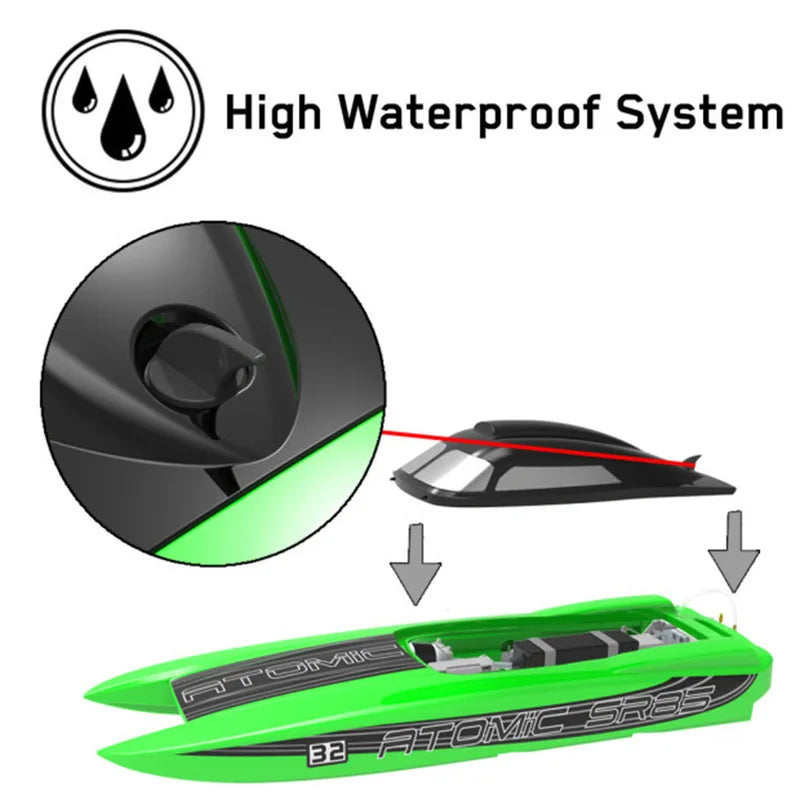 Brushless Rc Boat Rtr 2.4ghz Radio Control Boat Toys  Volantexrc Atomic Sr85 798-3 V798-3 80km/H Length 800mm