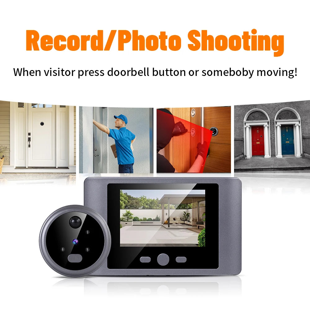 Security House Wireless Doorbells 480P Video Digital Door Peephole With 2.8 inch Screen Ring bell