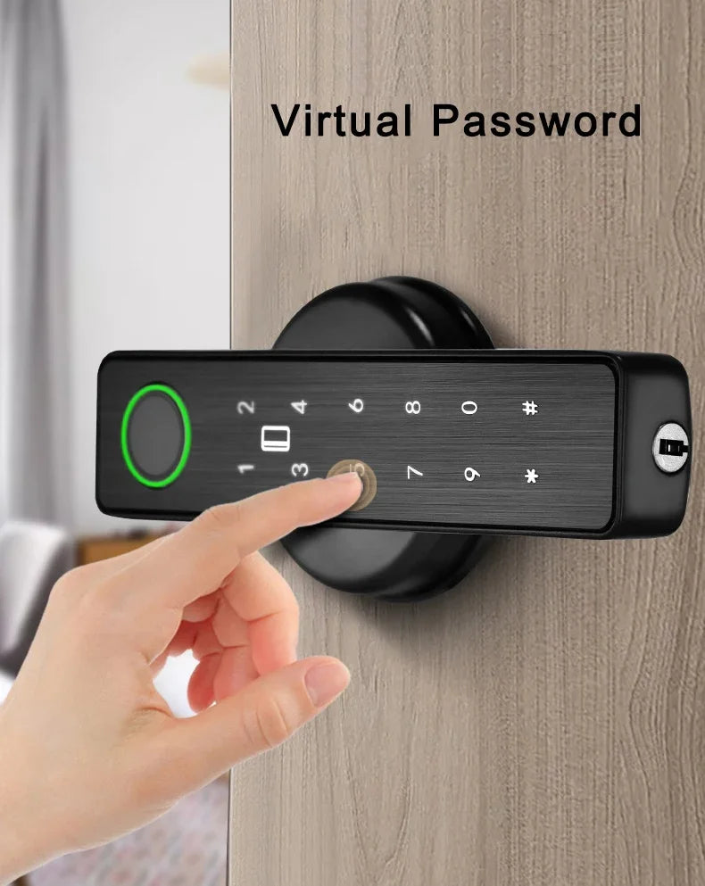 Smart Lock for Indoor Home Wooden/Metal Door with Fingerprint Password RFID IC Card Tuya SmartLife App WiFi Remote Control Deadb