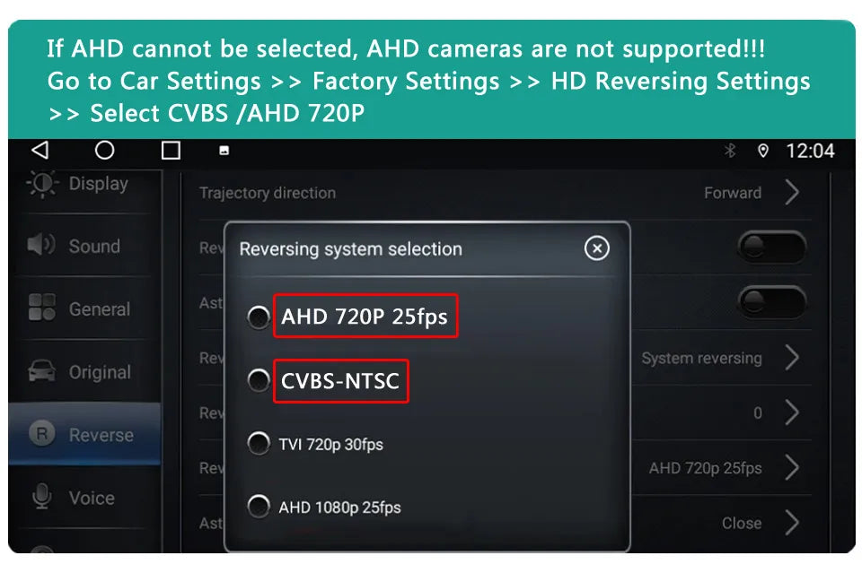 AHD 1080P CVBS Night Vision IP68 Waterproof 170 Degree Fish Eye Lens Backup Rear View Camera For Vehicle Monitor Android