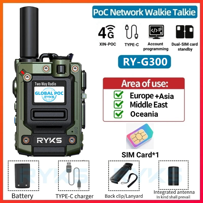 4G Walkie Talkie 5000Km 200 Channels Personalized Names Audio Playback Global Ptt Type C Charger Long Range Ham Two Way Radio
