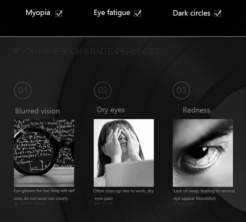 Optics 3D Eye Massager Restore Myopia Glasses EMS Acupressure Eye Care Head Massage Three months to restore 120 degree Vision