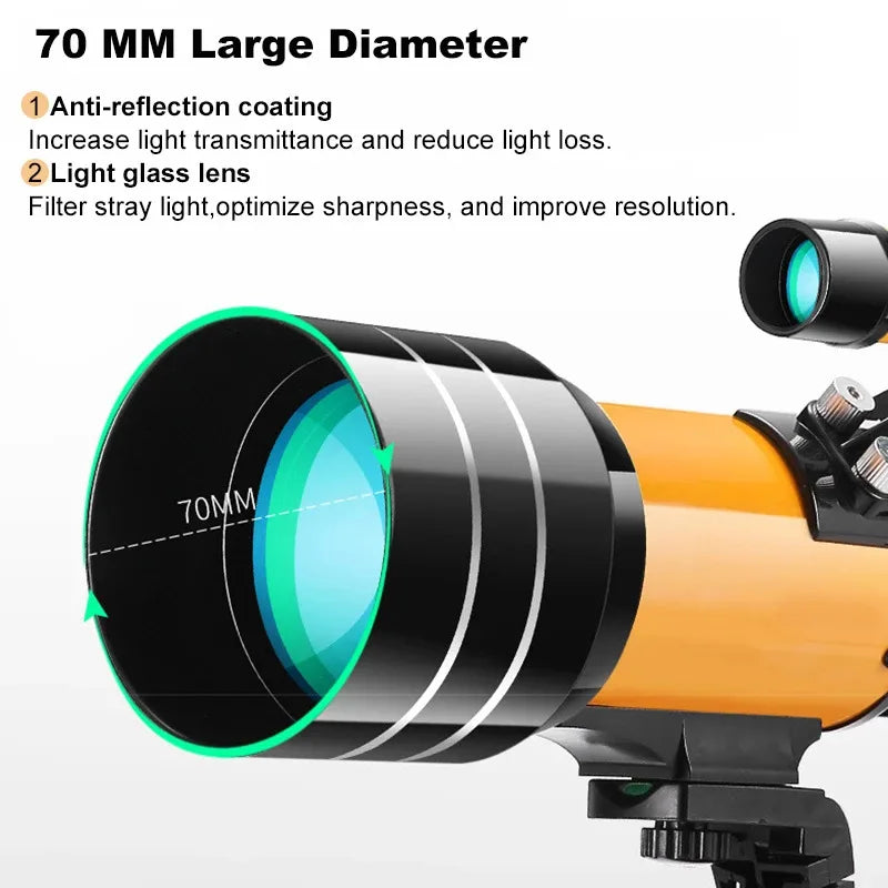 150 Time Professional Astronomical Telescope for Space Monocular F30070 Powerful Binoculars Night Vision for Star  ASM70300