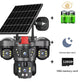 15MP 4K Solar Wifi Security Camera 3 Lens 3 Screens PTZ 10X Zoom Outdoor Wireless Secure 360 Auto Tracking Smart Home CCTV Cam