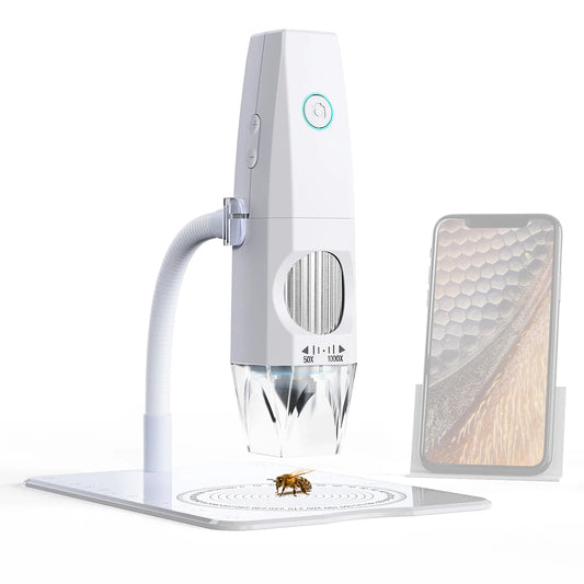 WiFi Digital Microscope 1000X 2MP 1080P Type-C Phone PC Connected Photo Video Taking 8 LED Lights Portable Electronic Microscope