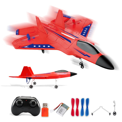 RC Plane 2.4G 2CH F22 Raptor Remote Control Flying Glider With LED Lights EPP Foam RC Airplane Toys Gifts For Children