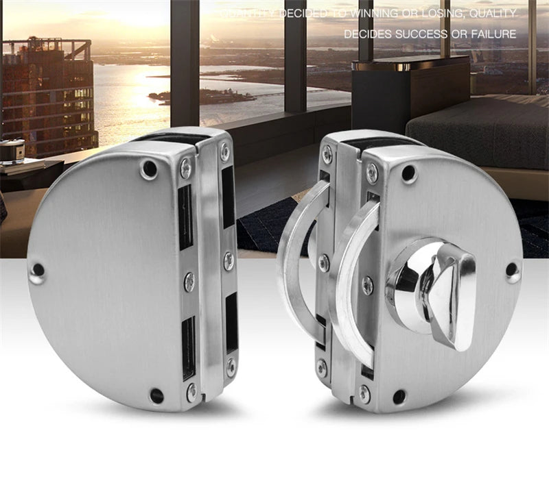 1 Set Double Open Sliding Door Lock Stainless Steel Glass Door Lock with Keys 8-12mm Safety Locks Office Glass Security Hardware