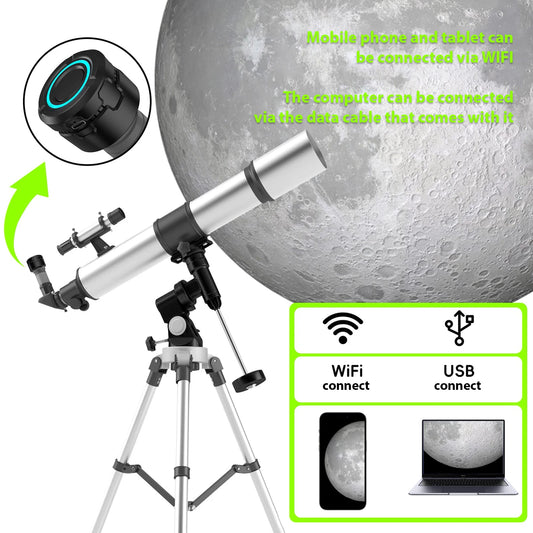Wireless WiFi Digital Eyepiece for Telescope Camera 4K Video Recording Photo Taking Electronic Eyepiece for 1.25 in Telescope