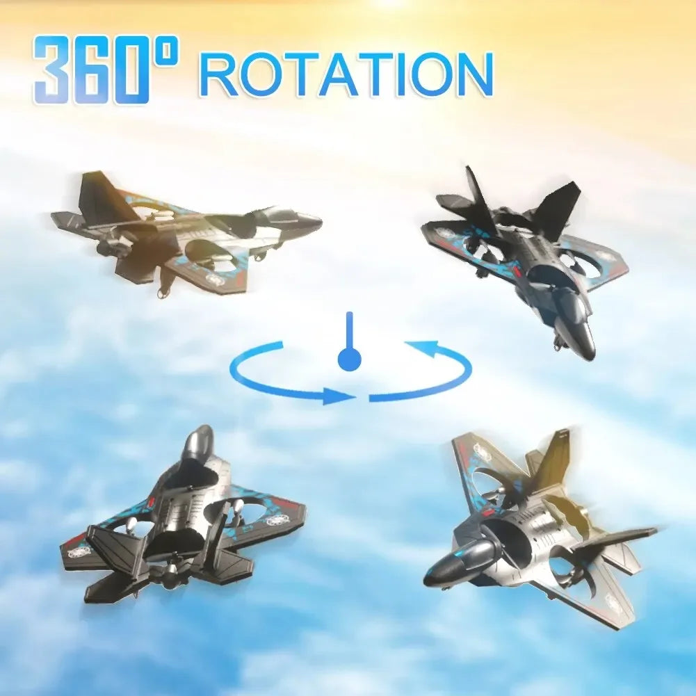 L0712 RC Plane 2.4G EPP Foam Fighter with LED Gravity Sensing 6-Axis Gyro Outdoor Remote Control Flying Toy Gifts for Boys