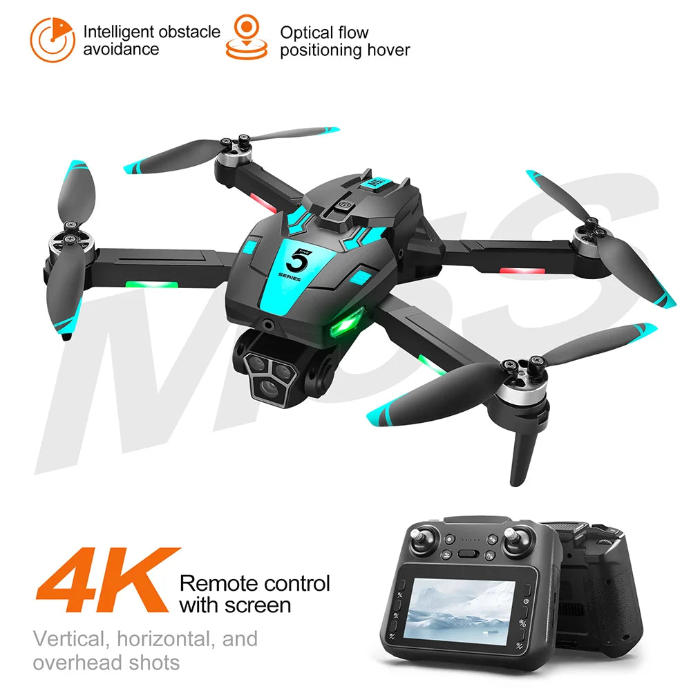 New M5s Drone Features Gradient Flowing Lights Dual Cameras Obstacle Avoidance Screen Control And Aerial Photography