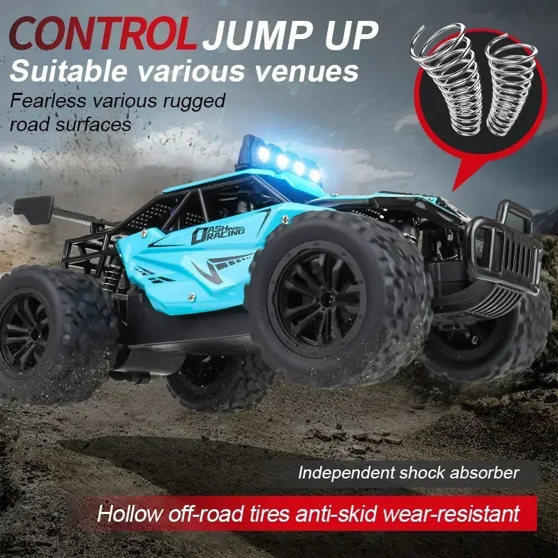 Remote Control Car RC Drift Racing 1:16 Vehicle Off Road Alloy 2.4G Radio High-Speed Trucks With LED Light Climbing Gift Kid Toy