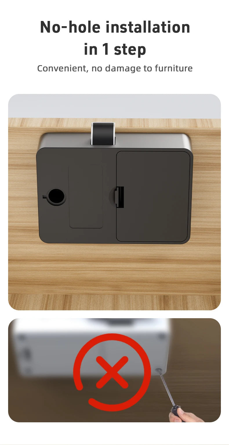 Smart Wood Door Lock Invisible Electronic Lock RFID Card NFC Unlock Keyless Mailbox Cabinet Locker Furniture Drawer Smart Locks