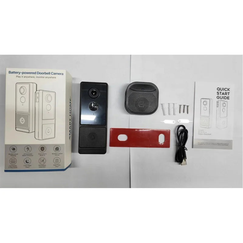 2MP 1080P Wireless WIFI Doorbell With Indoor  Chime 145Degree Wide Angle Video Door Phone Visual Door Peephole Viewer