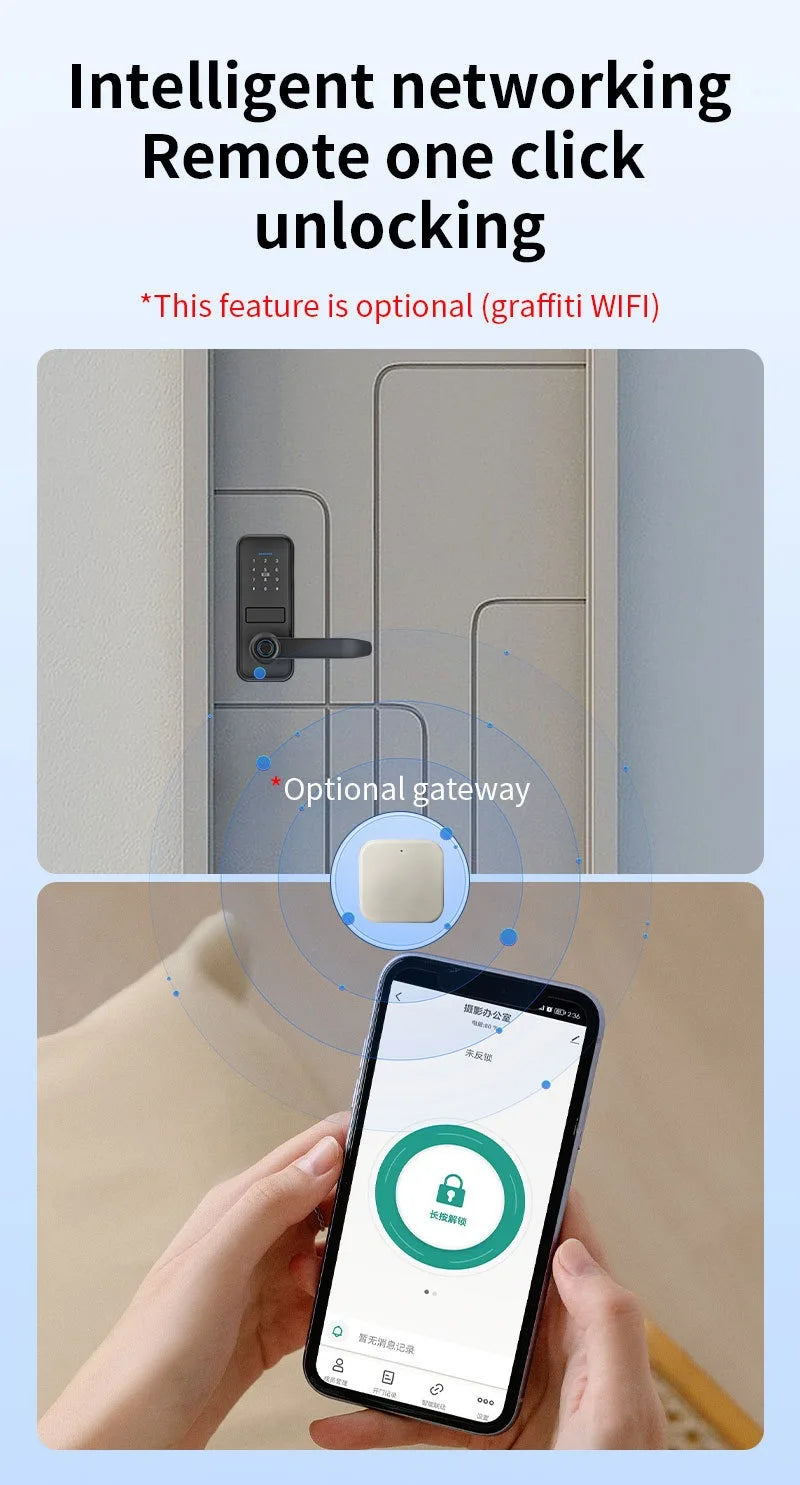 Tuya TTlock Smart Door Lock Fingerprint Door Lock Password Fingerprint IC Card Key APP Remote Unlock Eletronico Digital 도어락